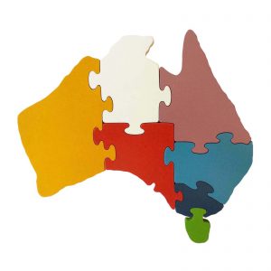 Australia wooden puzzle state colours