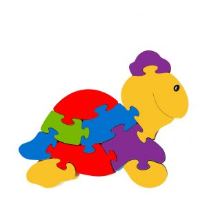 bigzoos large wooden turtle puzzle rainbow colours