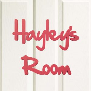 Hayleys room door plaque